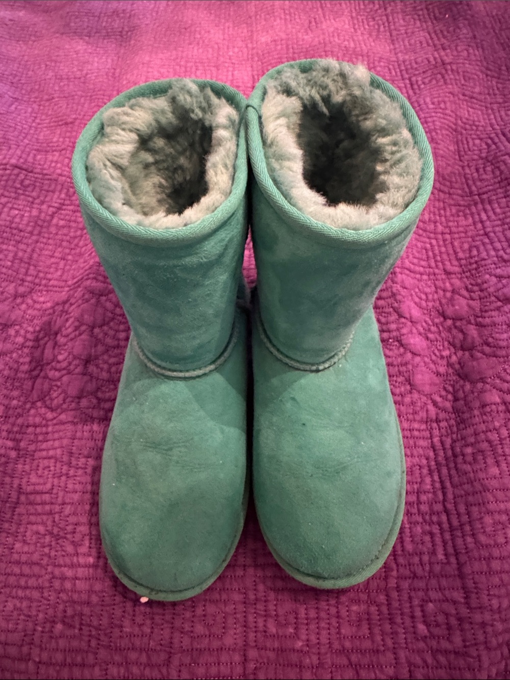 UGG Teal Green Suede Shearling Boots